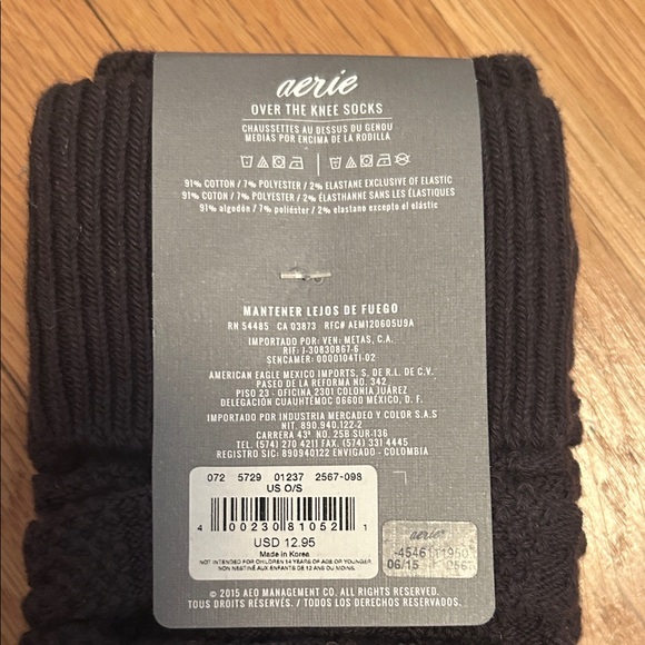 Aerie Charcoal Over the Knee Socks new - Picture 4 of 5
